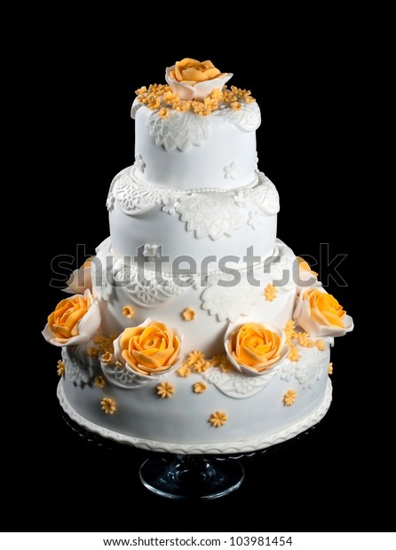 Four Layer Wedding Cake Decorated Flowers Stock Photo Edit Now