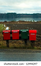 four mailboxes
