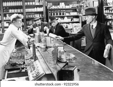 Four Men At A Soda Fountain