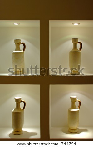 Four Mexican Clay Water Vases Leather Stock Photo Edit Now