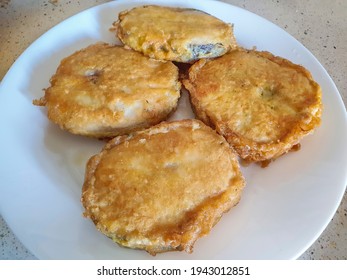 Four pieces of hake in batter with egg