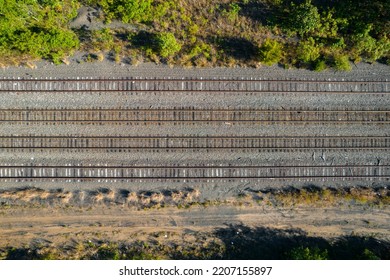 Four Railroad Tracks From Above