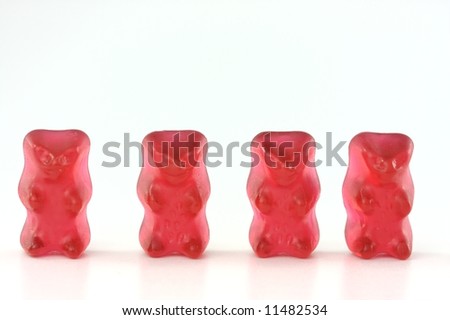 four red gummy bears