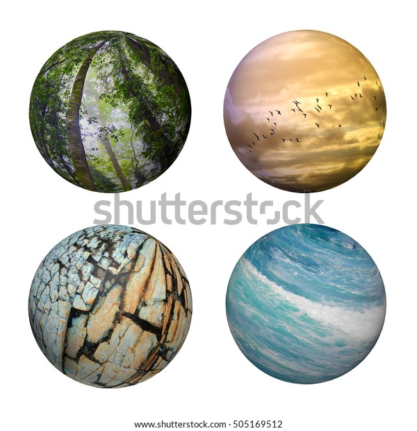 Four Spheres Representing Elements Nature Sky Stock Photo 505169512 ...