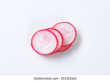 Four Stacked Radish Slices