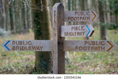 Four Way Signpost, Countryside Signpost, Footpath Signpost