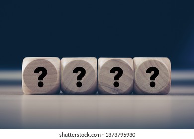 Four Wooden Blocks Black Question Marks Stock Photo 1373795930 ...