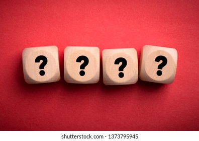 Four Wooden Blocks Black Question Marks Stock Photo (Edit Now) 1373795882