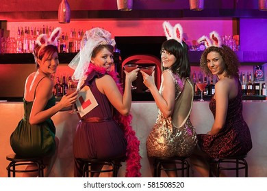 Four Young Women On Hen Night