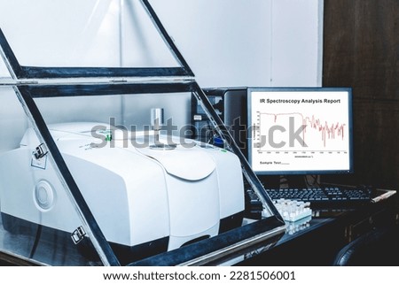 Fourier Transform Infrared Spectroscopy FTIR instrument with the IR spectrum of sample was analysed as shown on the monitor. FTIR  was used to identify the chemical identity of drug or sample analysed