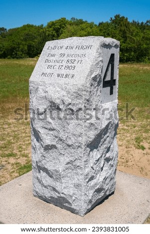 The Fourth Flight Marker at Wright Brothers National Memorial in North Carolina