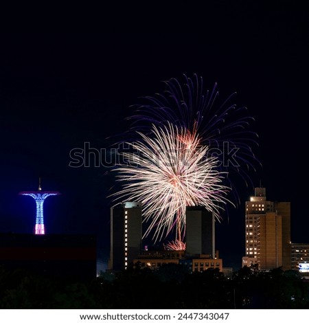 Fourth of July Fireworks Display. Coney Island, Brooklyn, New York, USA