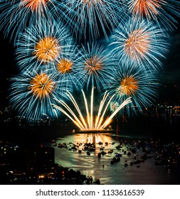 Fourth Of July Fireworks Over Lake Union In Seattle