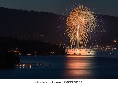 Fourth of July fireworks over Lake Tahoe - Powered by Shutterstock