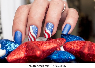 Fourth of July Nail Art Design