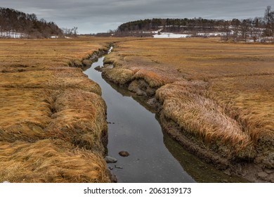 Fox Creek Channel During Winter Low Tide, Ipswich, North Shore Boston, Massachusetts