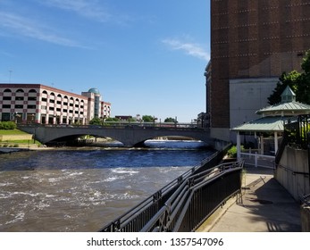 Fox River In Aurora Illinois