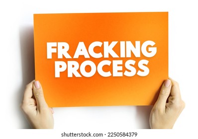 Fracking Process - well stimulation technique involving the fracturing of bedrock formations by a pressurized liquid, text concept background