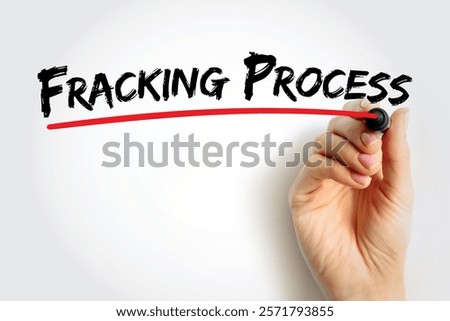 Fracking Process - well stimulation technique involving the fracturing of bedrock formations by a pressurized liquid, text concept background