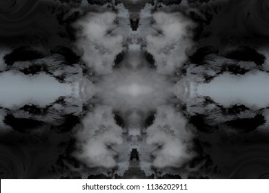 Fractal from clouds, smoke. Repeating pattern in a rectangle. Seamless pattern