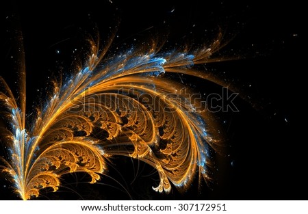 fractal feather background orange