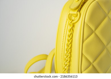 Fragment Accessories Of An Yellow Quilted Bag