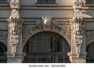 Fragment Of Art Nouveau Architecture Style Of Riga City