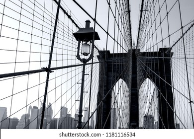Fragment of the Brooklyn bridge in New York - Shutterstock ID 1181116534