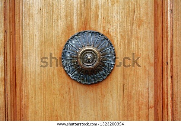 Fragment Classic Wood Front Door Brass Stock Photo Edit Now