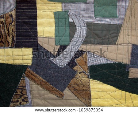 Fragment of the cubism style patchwork as background