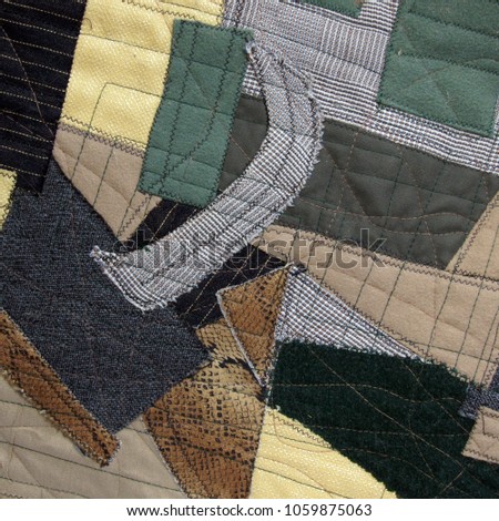 Fragment of the cubism style patchwork as background