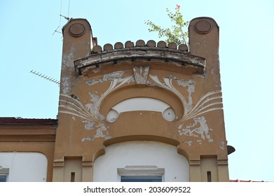 A Fragment Of The Facade Of An Old Jugendstil Building