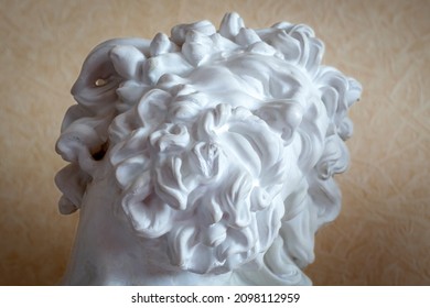 Fragment of the head of the ancient hero Laocoon. Visual aid for students of fine arts.