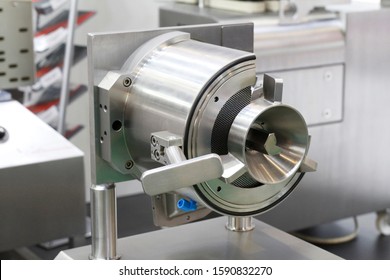 A Fragment Of A Machine For Meat Processing. Cutting And Processing Of Meat And Other Products. Designing Machines For The Food Industry. Screws For Meat Processing. Meat Grinder.