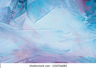 Fragment of multicolored texture painting oil on canvas. Abstract art background. Rough brushstrokes of paint. Closeup of a painting by oil and palette knife. Highly-textured, high quality details.