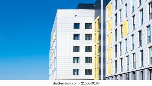 A fragment of a new multi-storey modern building for offices and administration - Shutterstock ID 2153069187