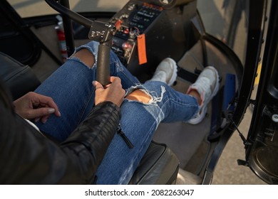 Fragment Photo Of Female Helicopter Pilot Being In Charge