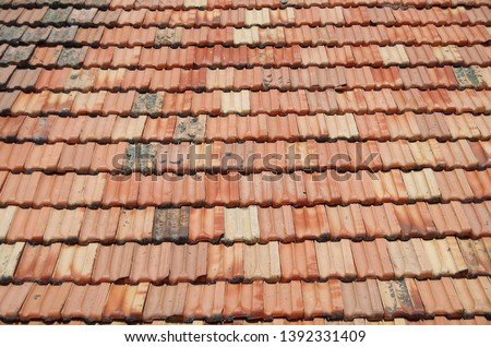 Fragment of the roof made of red tiles