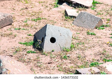 Fragment Of A Stone Wall In The Ancient Archaeological Complex Puma Punku, Or 