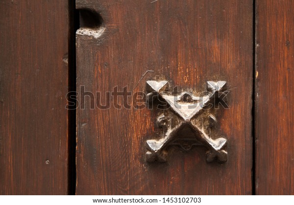 Fragment Wooden Door Old Castle Antique Stock Photo Edit Now