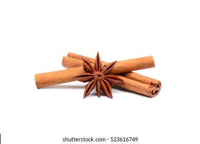 Fragrant anise and cinnamon isolated on white background - Powered by Shutterstock