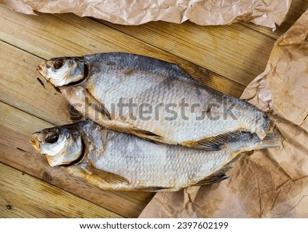 Fragrant fish dried-cured bream served as snacks for beer..