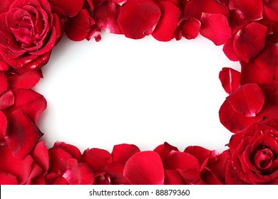 Frame Beautiful Petals Red Roses Stock Photo 88879360 