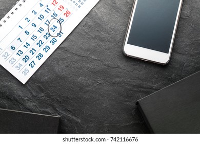 Frame from calendar, phone and gift boxes - Powered by Shutterstock