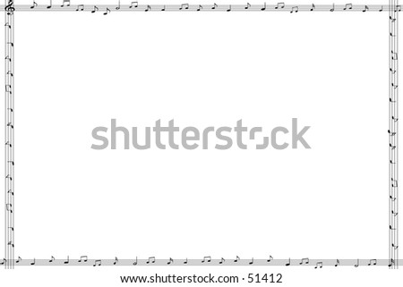 Frame composed of rasterlines and musicnotes
