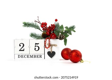 Frame with copy space for the calendar from wooden blocks for the month of December. Christmas Day, New Year. Advent calendar. December 25. Perpetual calendar. - Powered by Shutterstock