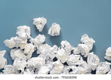 Frame crumpled white paper