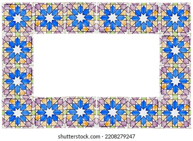 Frame Design With Typical Geometric Portuguese Decorations Called 