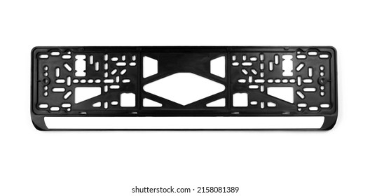 The Frame For The European License Plate. Isolated On A White Background.