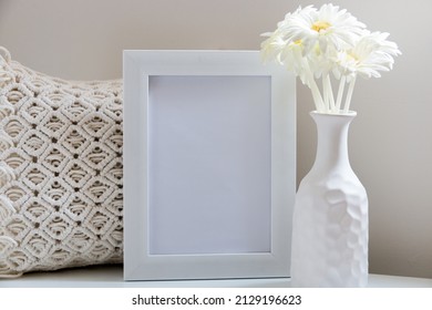 Frame And Flower Vase Mockup